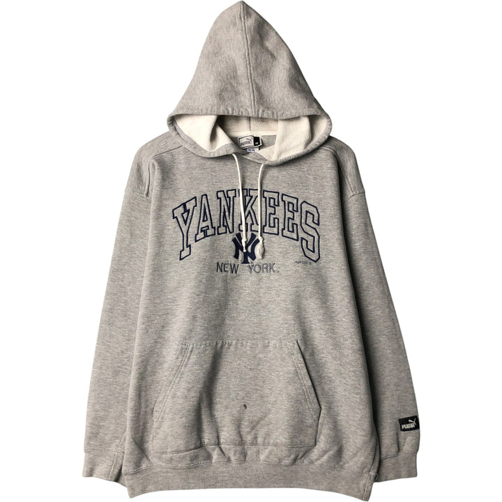 00'S PUMA MLB NEW YORK YANKEES New York Yankees sweatshirt pullover hoodie, men's size M cotton gray type Vintage Second Hand