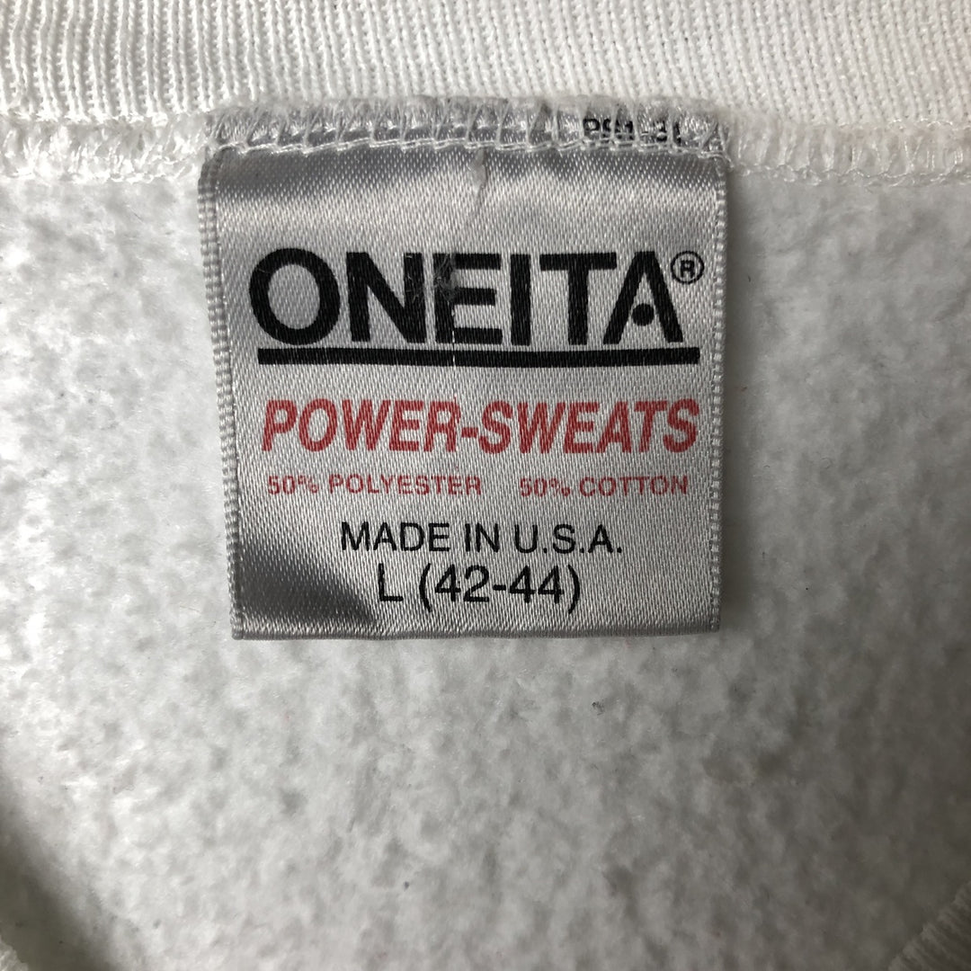 Vintage 90'S Oneta David Wenzel Art Print Sweatshirt, Made in USA, Men's Size L polyester white type Vintage Second Hand