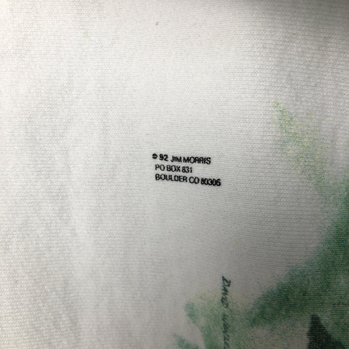 Vintage 90'S Oneta David Wenzel Art Print Sweatshirt, Made in USA, Men's Size L polyester white type Vintage Second Hand