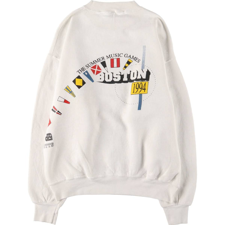 90'S Fruit of the Loom printed sweatshirt, men's size L, vintage cotton white type Vintage Second Hand