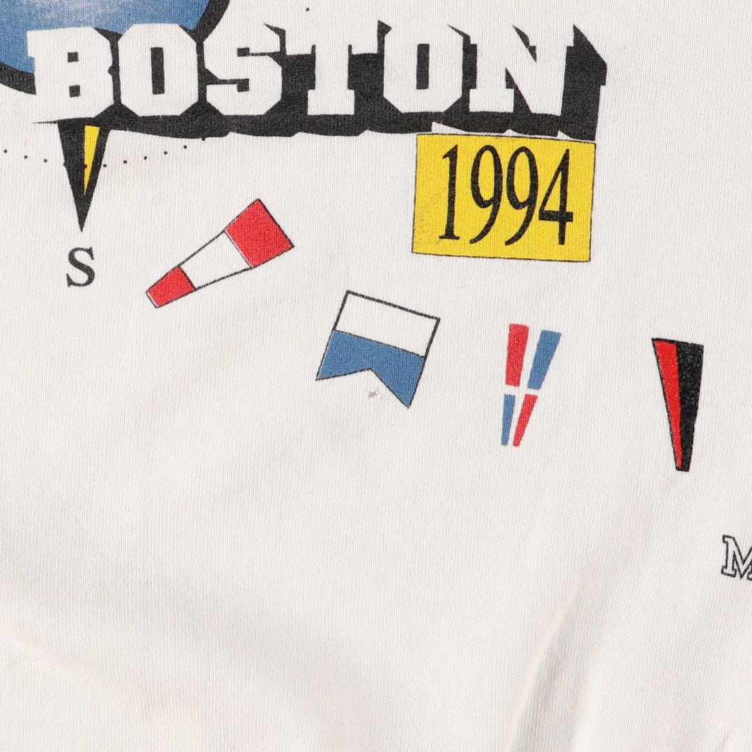 90'S Fruit of the Loom printed sweatshirt, men's size L, vintage cotton white type Vintage Second Hand