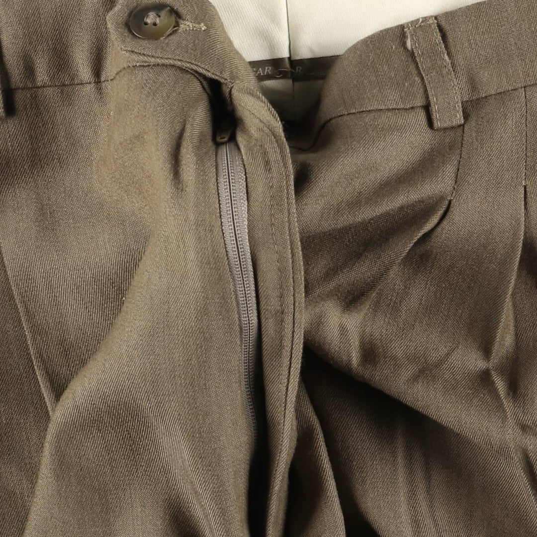 Haggar Three-pleat Slacks, Made in USA, Men's, Size W32, Vintage polyester Beige type Vintage Second Hand