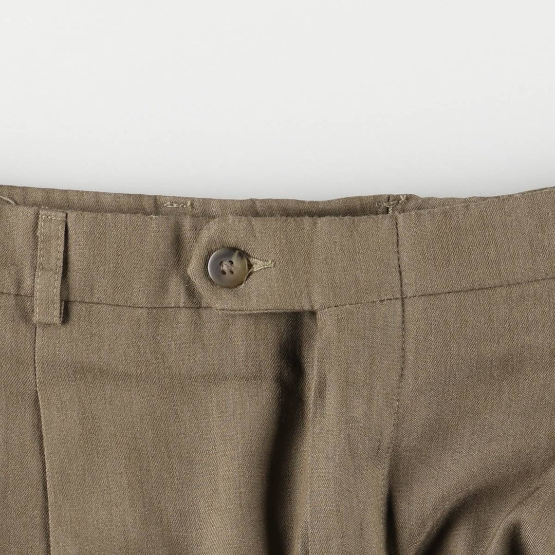 Haggar Three-pleat Slacks, Made in USA, Men's, Size W32, Vintage polyester Beige type Vintage Second Hand