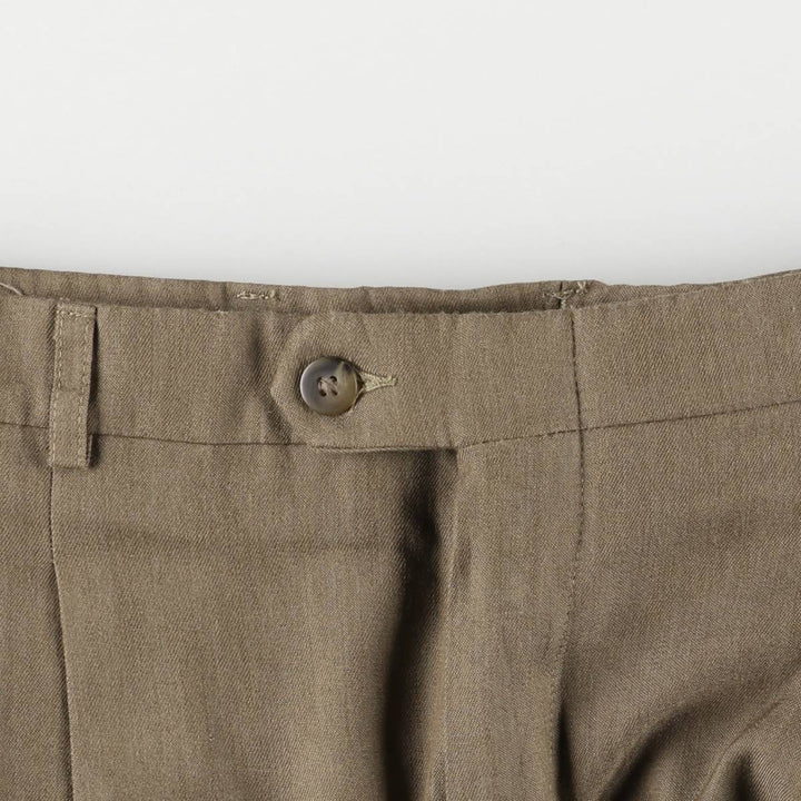 Haggar Three-pleat Slacks, Made in USA, Men's, Size W32, Vintage polyester Beige type Vintage Second Hand