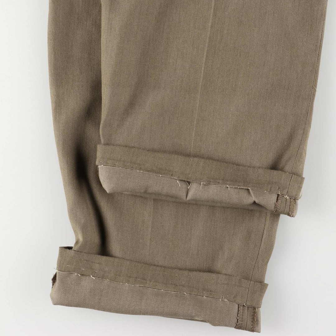 Haggar Three-pleat Slacks, Made in USA, Men's, Size W32, Vintage polyester Beige type Vintage Second Hand