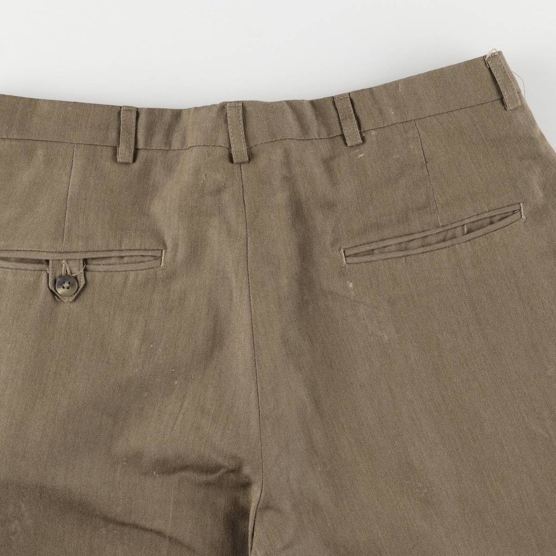 Haggar Three-pleat Slacks, Made in USA, Men's, Size W32, Vintage polyester Beige type Vintage Second Hand