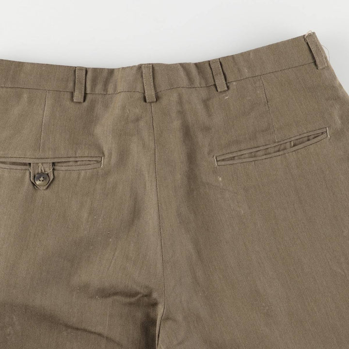 Haggar Three-pleat Slacks, Made in USA, Men's, Size W32, Vintage polyester Beige type Vintage Second Hand