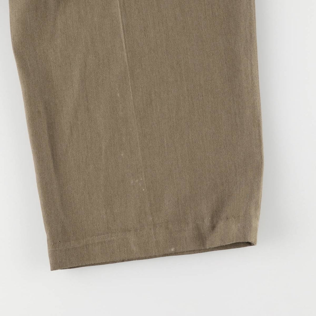 Haggar Three-pleat Slacks, Made in USA, Men's, Size W32, Vintage polyester Beige type Vintage Second Hand