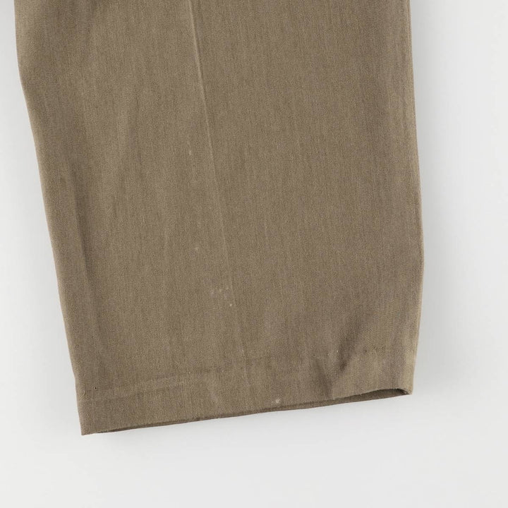 Haggar Three-pleat Slacks, Made in USA, Men's, Size W32, Vintage polyester Beige type Vintage Second Hand