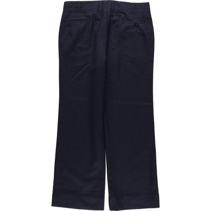 Stripe Pattern One-tuck Slacks Pants Men's W34 equivalent unclear navy blue type Vintage Second Hand