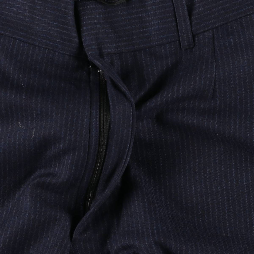 Stripe Pattern One-tuck Slacks Pants Men's W34 equivalent unclear navy blue type Vintage Second Hand