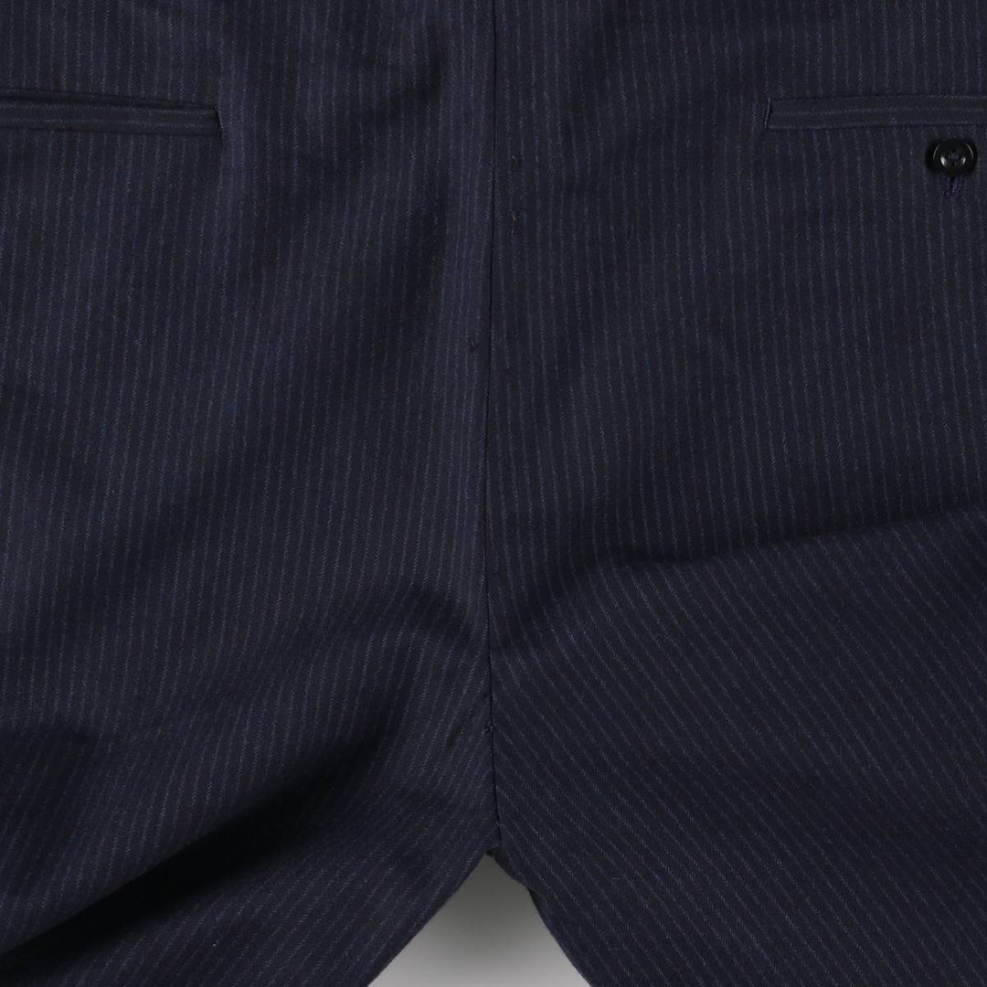 Stripe Pattern One-tuck Slacks Pants Men's W34 equivalent unclear navy blue type Vintage Second Hand