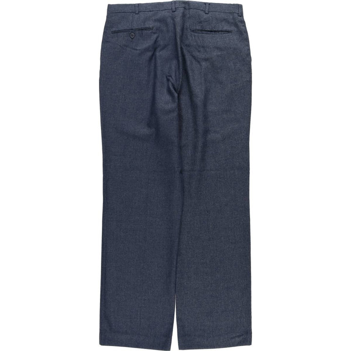 Vintage two-pleat slacks for men, size W32 polyester navy blue type Vintage Second Hand