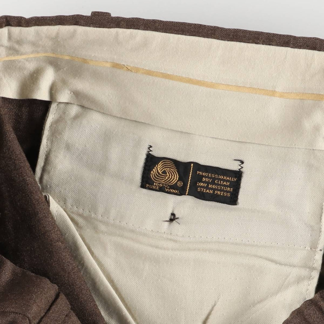 80'S JAYMAR Wool Pants Slacks Men's W33 Vintage wool brown type Vintage Second Hand