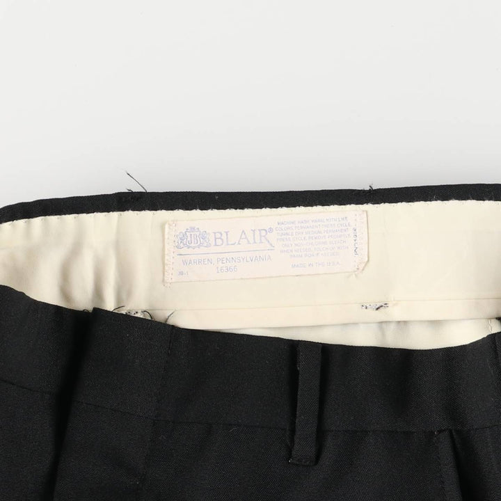 70'S BLAIR slacks pants made in USA, men's w30 equivalent, vintage unclear black type Vintage Second Hand
