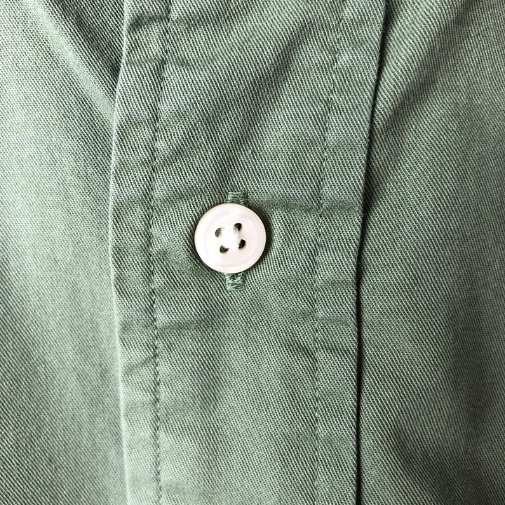 Ralph Lauren long sleeve button down shirt, men's size L cotton green type Vintage Second Hand