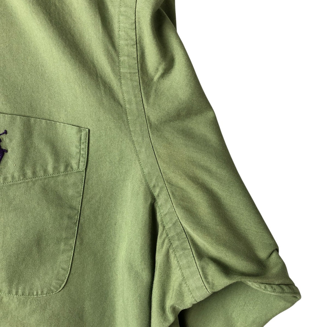 Ralph Lauren long sleeve button down shirt, men's size L cotton green type Vintage Second Hand
