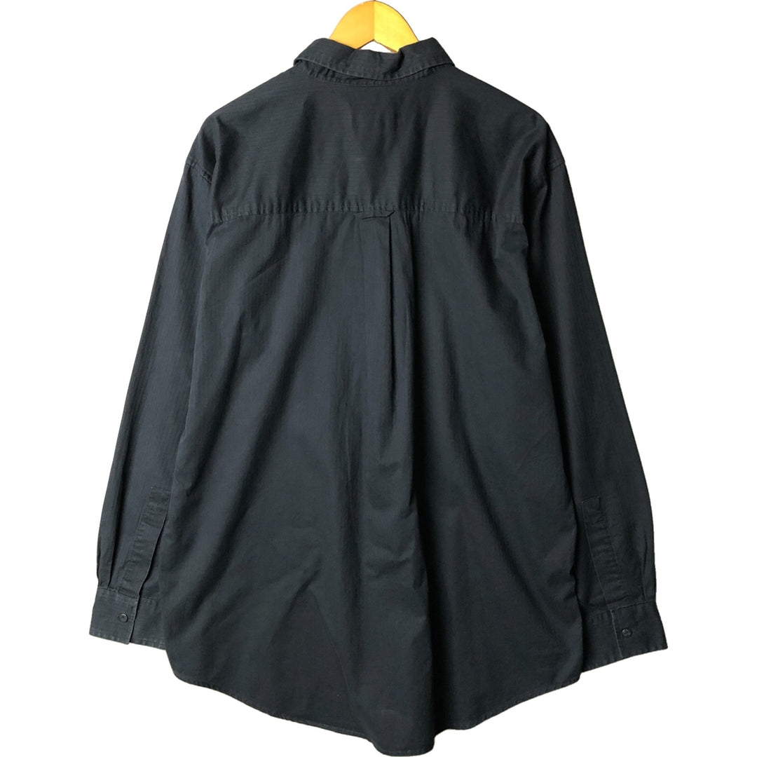 CHAPS long-sleeved cotton shirt, men's size L cotton black type Vintage Second Hand