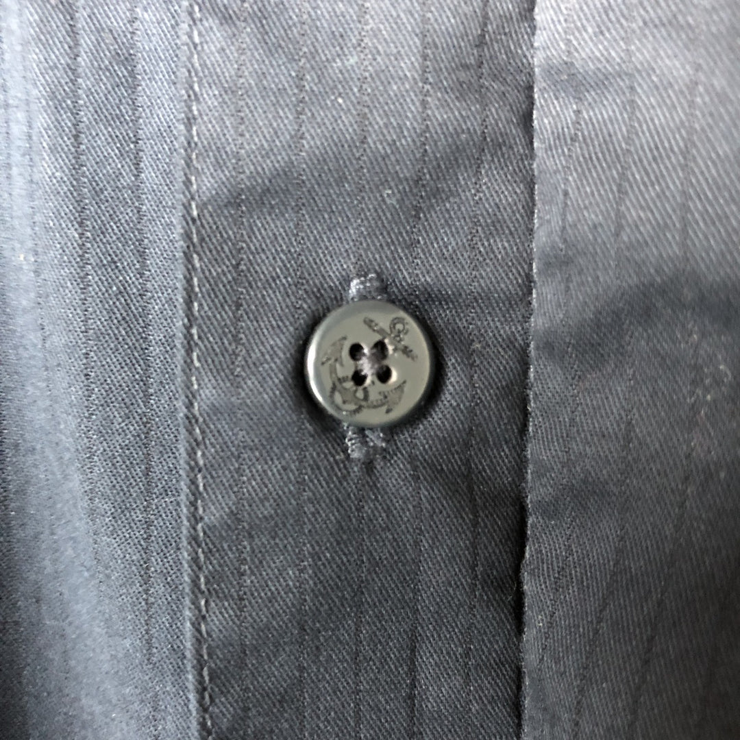 CHAPS long-sleeved cotton shirt, men's size L cotton black type Vintage Second Hand
