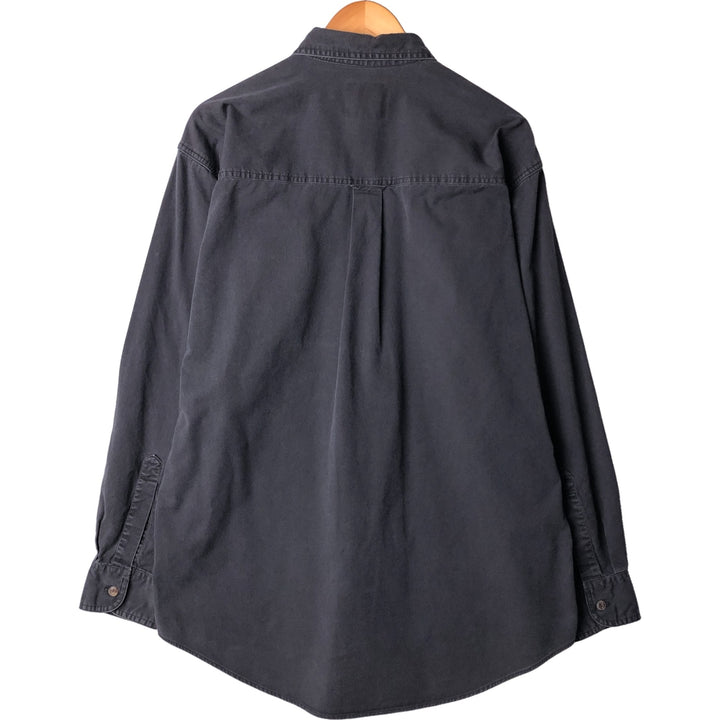 Vintage 1980'S Ralph Lauren Chaps long-sleeved button-down shirt, size L, men's cotton black type Vintage Second Hand