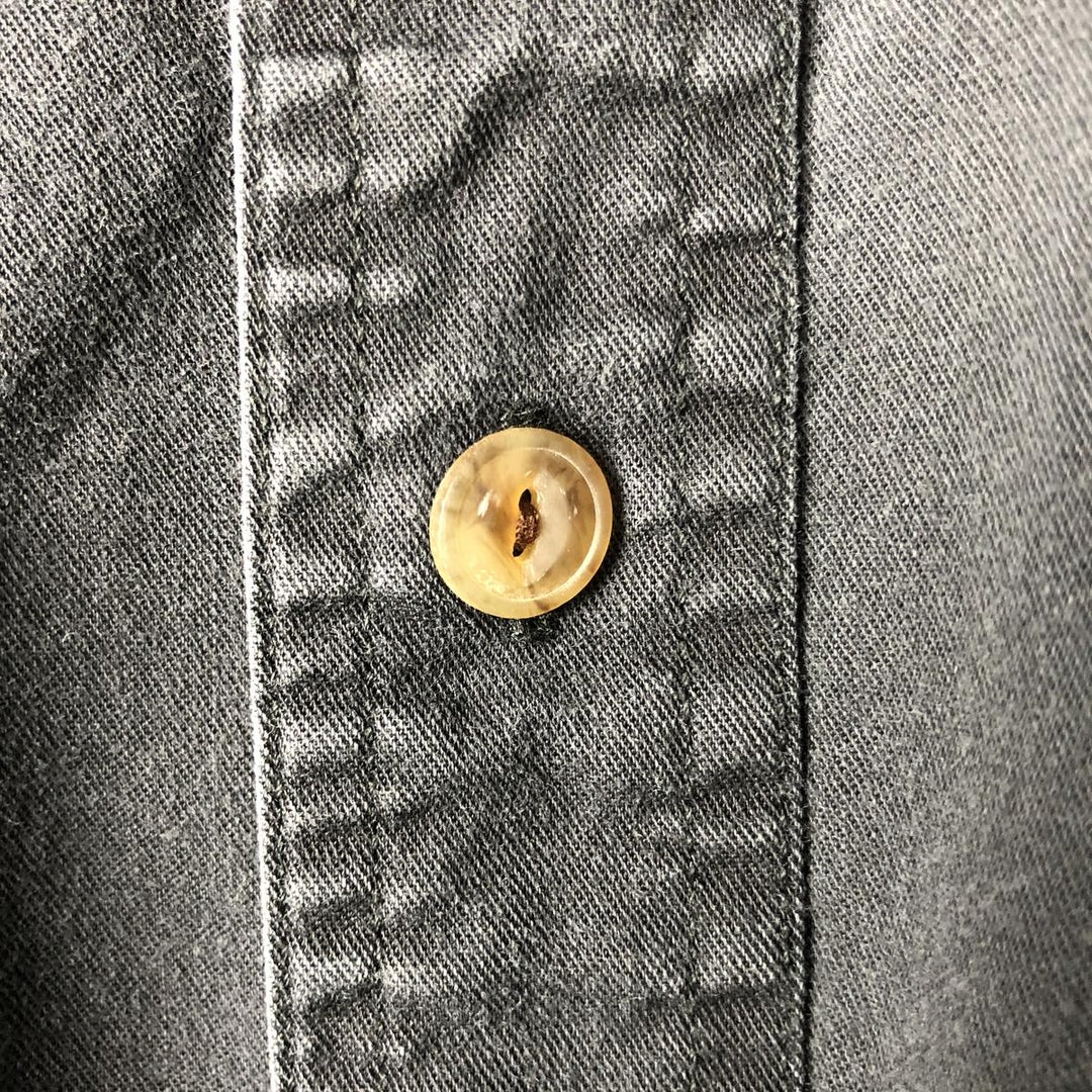 Vintage 1980'S Ralph Lauren Chaps long-sleeved button-down shirt, size L, men's cotton black type Vintage Second Hand