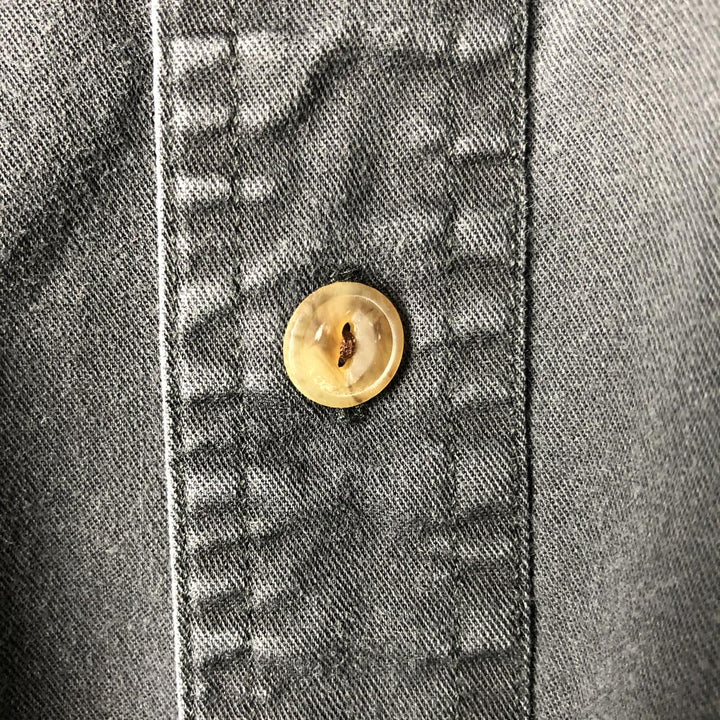 Vintage 1980'S Ralph Lauren Chaps long-sleeved button-down shirt, size L, men's cotton black type Vintage Second Hand