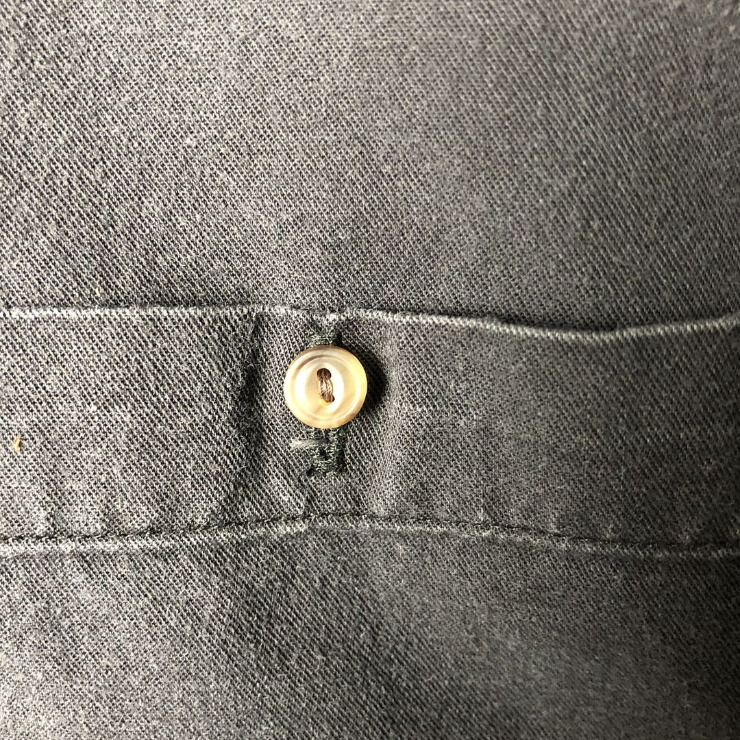 Vintage 1980'S Ralph Lauren Chaps long-sleeved button-down shirt, size L, men's cotton black type Vintage Second Hand