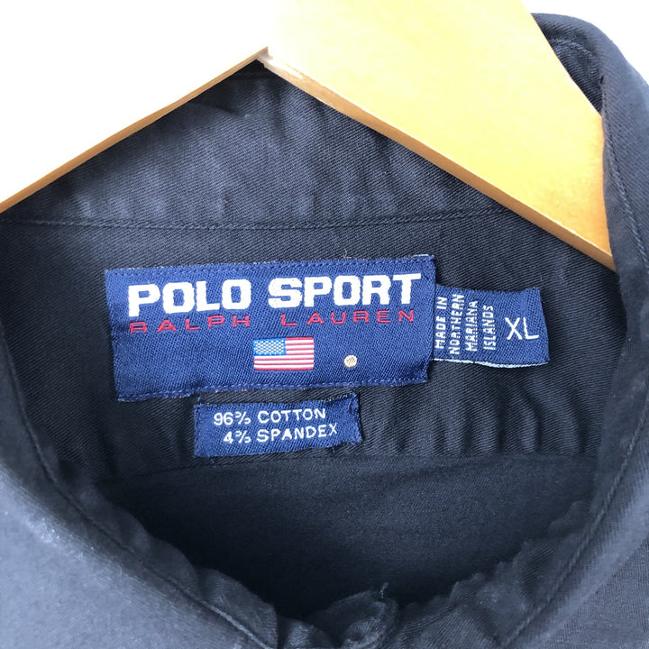 90'S Ralph Lauren POLO SPORT Long Sleeve Cotton Shirt Made in USA Men's XL Vintage cotton black type Vintage Second Hand
