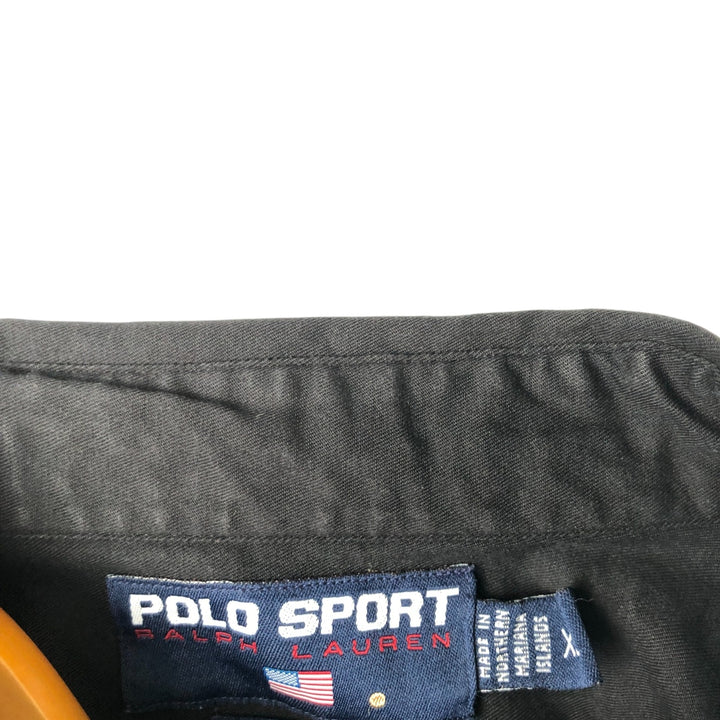 90'S Ralph Lauren POLO SPORT Long Sleeve Cotton Shirt Made in USA Men's XL Vintage cotton black type Vintage Second Hand