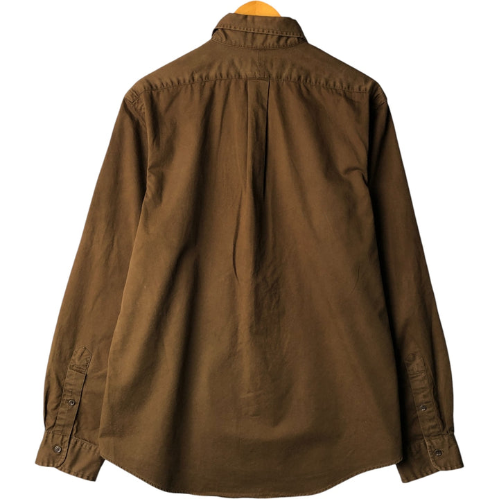 Ralph Lauren CUSTOM FIT long sleeve button down shirt, men's size L cotton brown type Vintage Second Hand