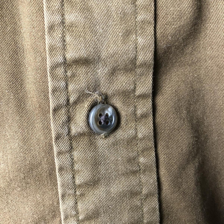 Ralph Lauren CUSTOM FIT long sleeve button down shirt, men's size L cotton brown type Vintage Second Hand