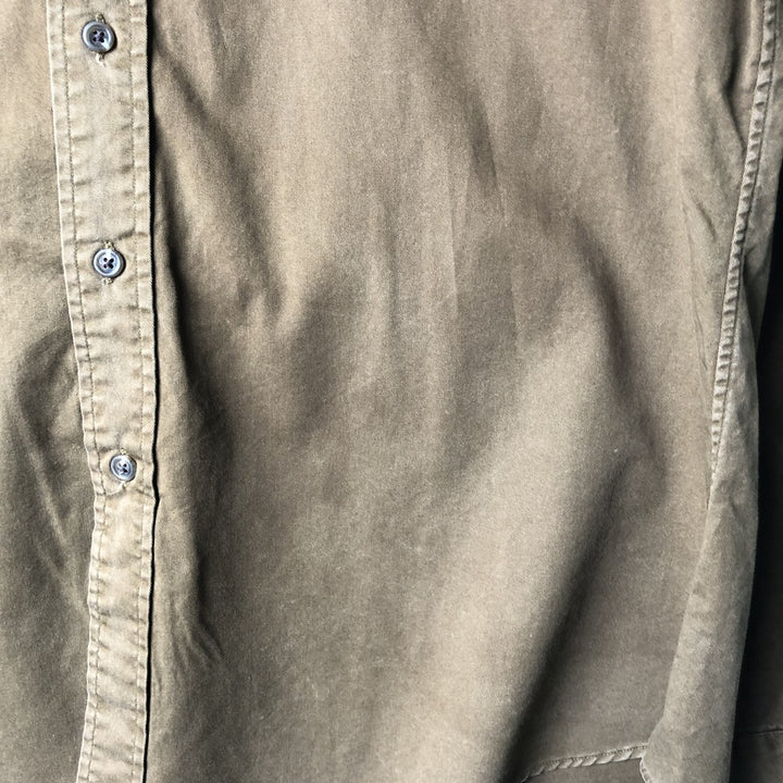 Ralph Lauren CUSTOM FIT long sleeve button down shirt, men's size L cotton brown type Vintage Second Hand