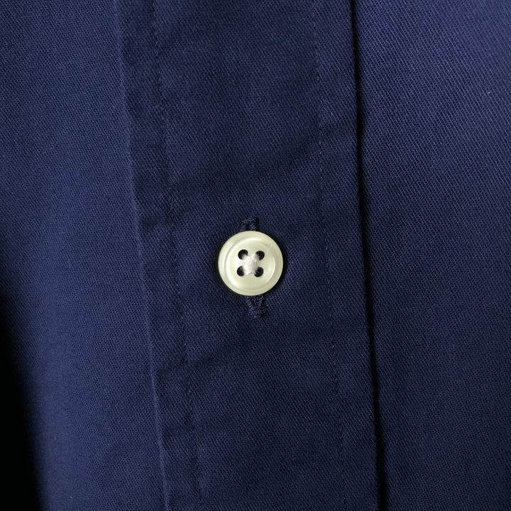Ralph Lauren BLAKE long sleeve button down shirt, men's size L, vintage cotton navy blue type Vintage Second Hand