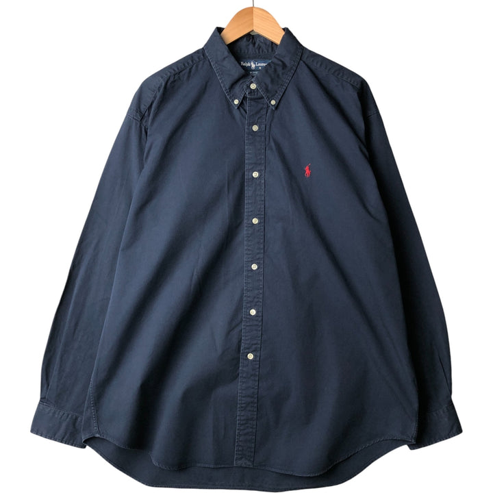 Ralph Lauren BLAKE long sleeve button down shirt, men's XL size cotton navy blue type Vintage Second Hand