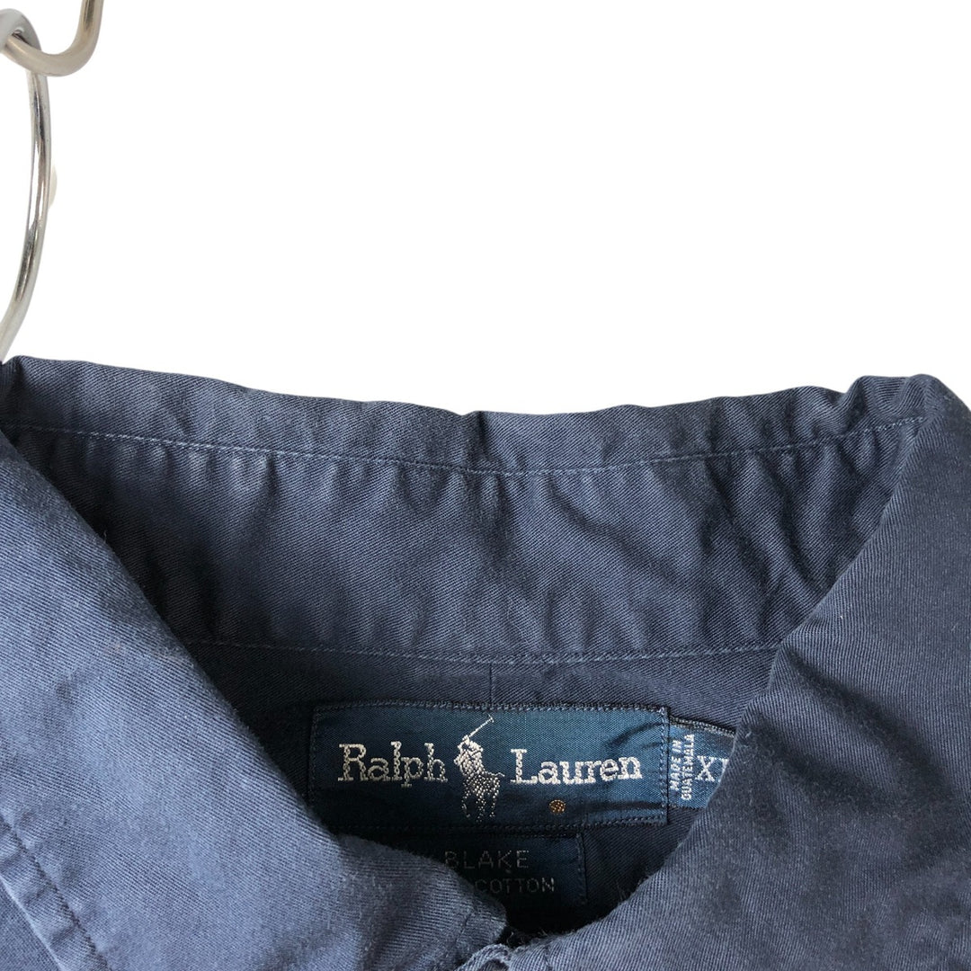Ralph Lauren BLAKE long sleeve button down shirt, men's XL size cotton navy blue type Vintage Second Hand