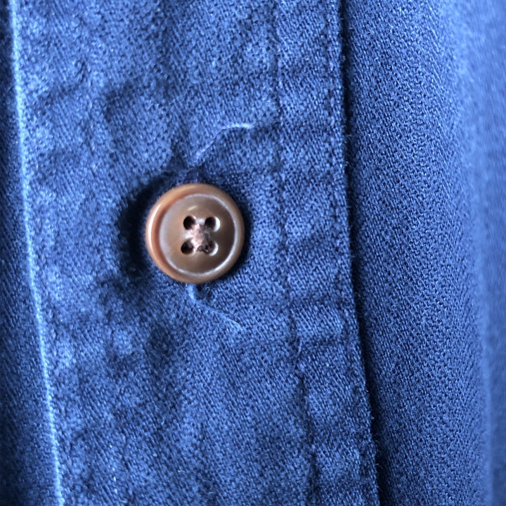 90'S Ralph Lauren CHAPS long sleeve button down shirt men's size L vintage cotton navy blue type Vintage Second Hand