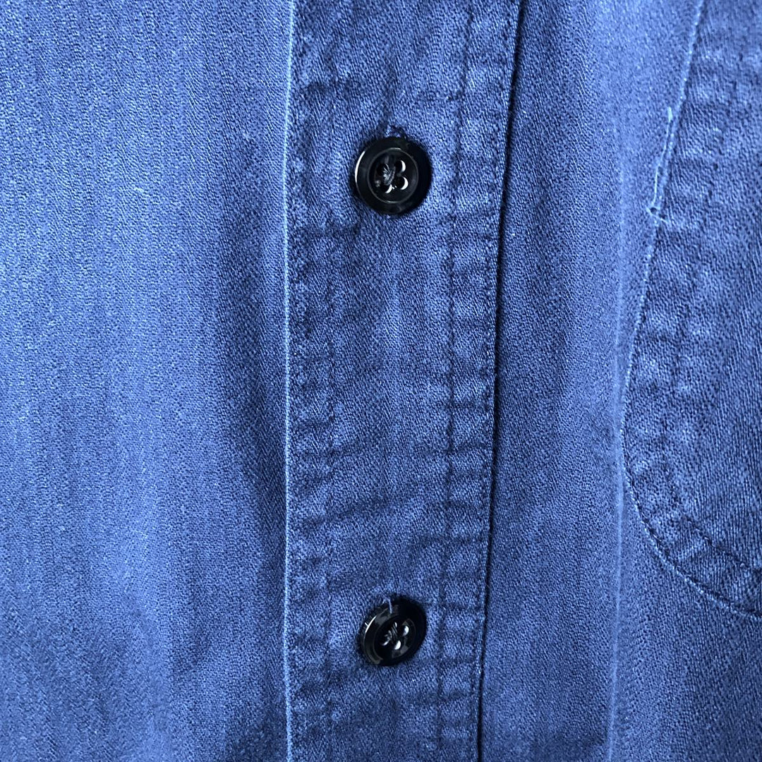 90'S Ralph Lauren CHAPS long sleeve button down shirt men's size L vintage cotton navy blue type Vintage Second Hand