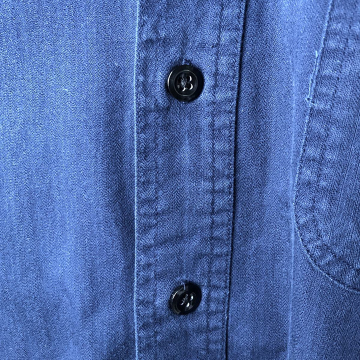 90'S Ralph Lauren CHAPS long sleeve button down shirt men's size L vintage cotton navy blue type Vintage Second Hand