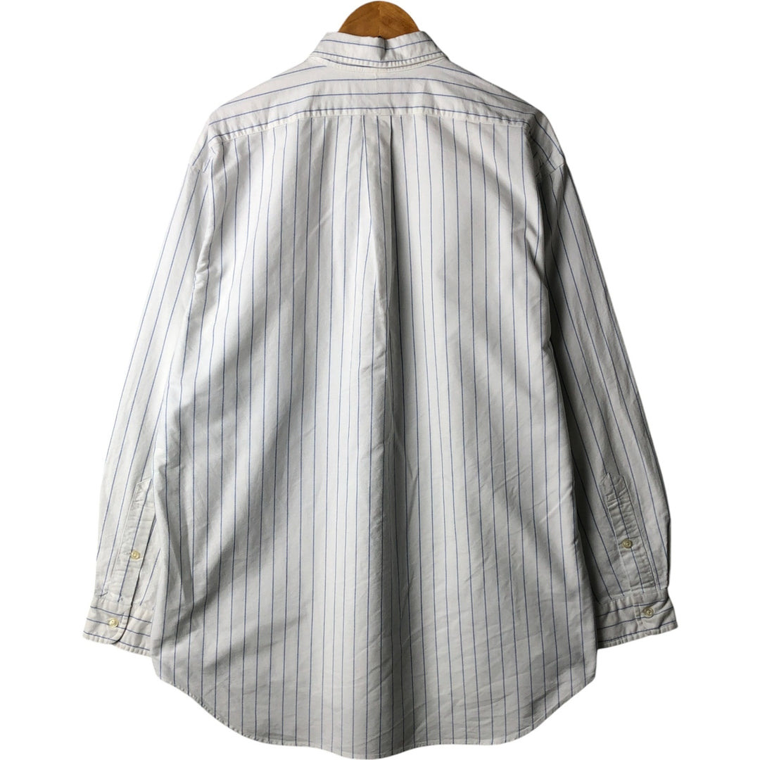 Ralph Lauren BLAKE long sleeve button-down striped shirt, men's size L cotton white type Vintage Second Hand