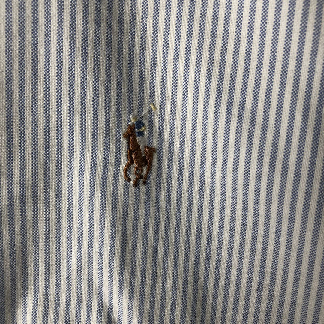 Ralph Lauren BLAKE long sleeve button down striped shirt, men's size M cotton white type Vintage Second Hand