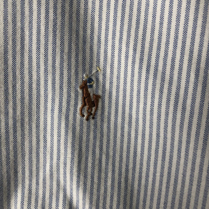 Ralph Lauren BLAKE long sleeve button down striped shirt, men's size M cotton white type Vintage Second Hand