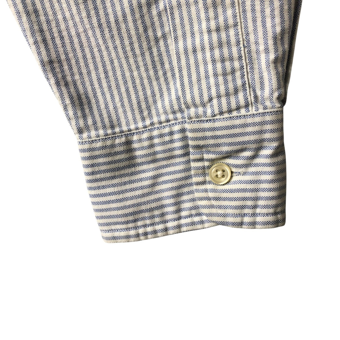 Ralph Lauren BLAKE long sleeve button down striped shirt, men's size M cotton white type Vintage Second Hand