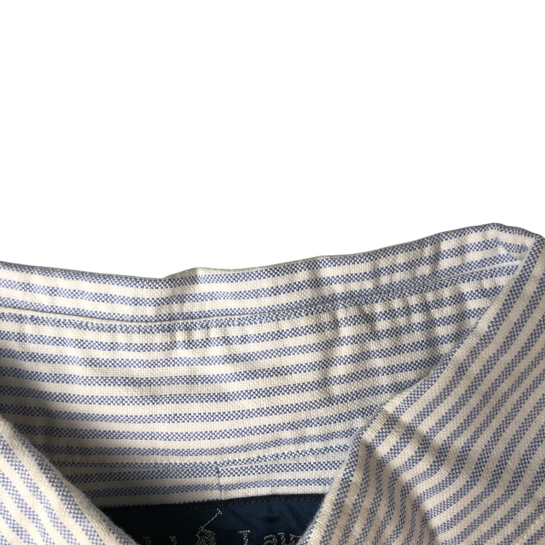 Ralph Lauren BLAKE long sleeve button down striped shirt, men's size M cotton white type Vintage Second Hand