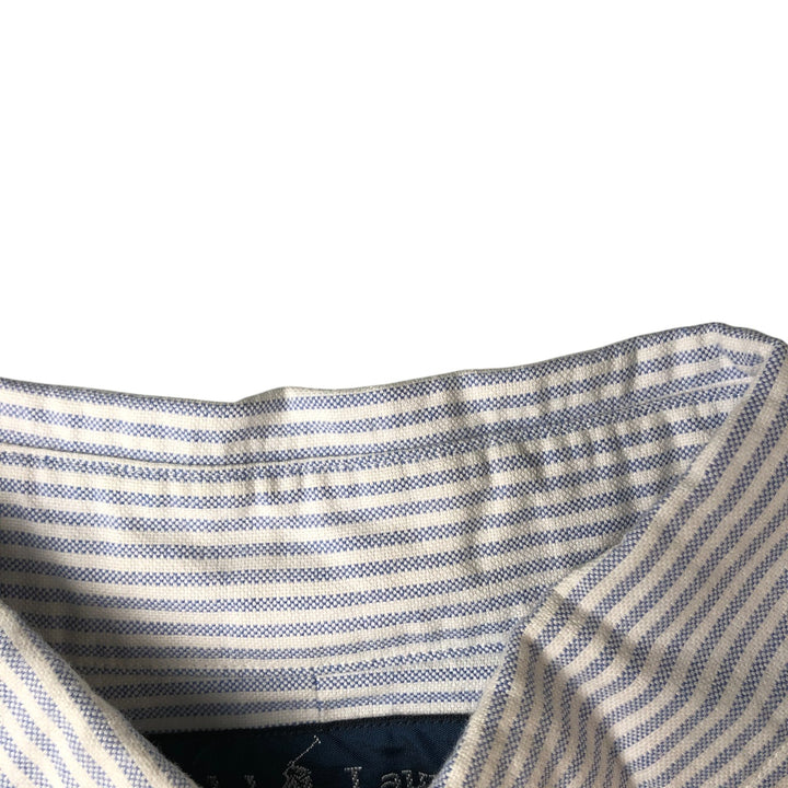 Ralph Lauren BLAKE long sleeve button down striped shirt, men's size M cotton white type Vintage Second Hand