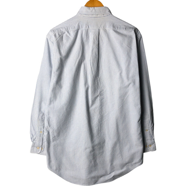Ralph Lauren YARMOUTH Long Sleeve Button-Down Striped Shirt, Men's M Size cotton white type Vintage Second Hand