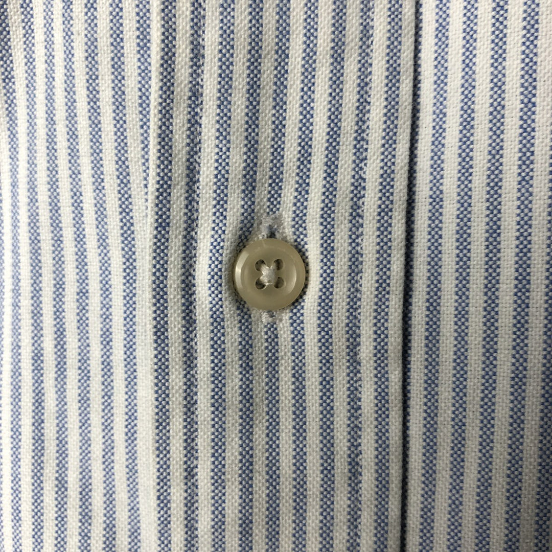 Ralph Lauren YARMOUTH Long Sleeve Button-Down Striped Shirt, Men's M Size cotton white type Vintage Second Hand