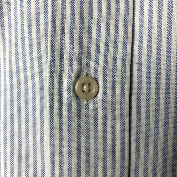Ralph Lauren YARMOUTH Long Sleeve Button-Down Striped Shirt, Men's M Size cotton white type Vintage Second Hand