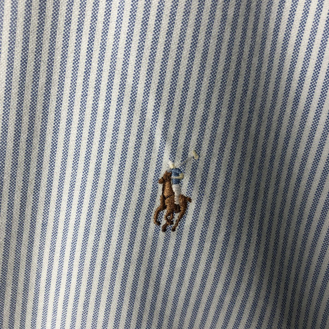 Ralph Lauren YARMOUTH Long Sleeve Button-Down Striped Shirt, Men's M Size cotton white type Vintage Second Hand