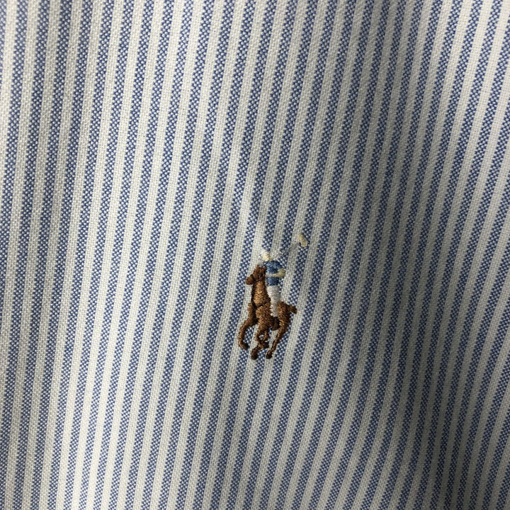 Ralph Lauren YARMOUTH Long Sleeve Button-Down Striped Shirt, Men's M Size cotton white type Vintage Second Hand