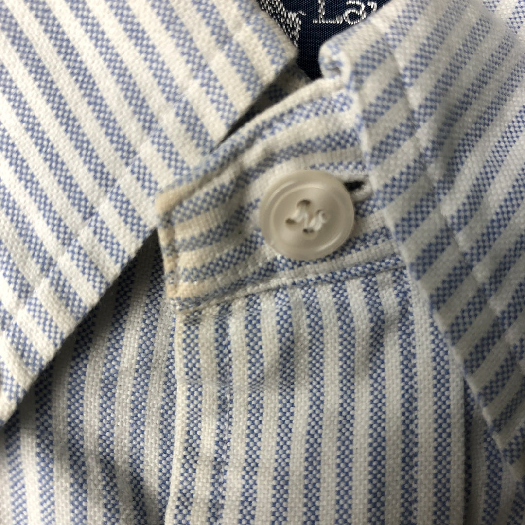 Ralph Lauren YARMOUTH Long Sleeve Button-Down Striped Shirt, Men's M Size cotton white type Vintage Second Hand